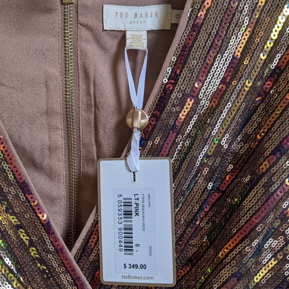 Ted Baker London Stripe Sequin Mini Dress - Picture 5 of 6